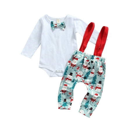 Calsunbaby 2PCS Infant Newborn Baby Christmas Tracksuits Long Sleeves Romper + Cartoon Print Suspender Pants
Calsunbaby 2PCS Infant Newborn Baby Christmas Tracksuits Long Sleeves Romper + Cartoon Print Suspender Pants