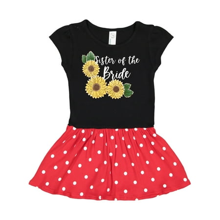 Inktastic Sister of the Bride with Sunflowers Gift Toddler Girl Dress
