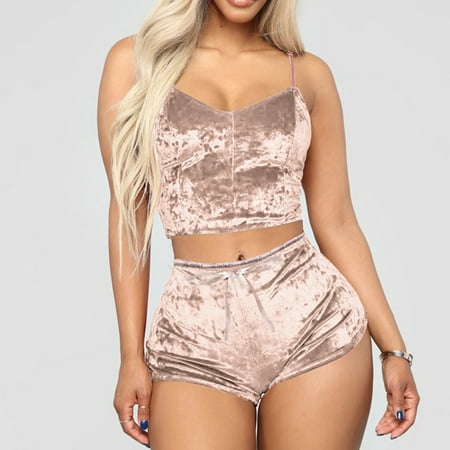 2PC Pajamas For Women Velvet 2 Pieces Romper Outfit Sleeveless Crop Top Camisole + Shorts
2PC Pajamas For Women Velvet 2 Pieces Romper Outfit Sleeveless Crop Top Camisole + Shorts