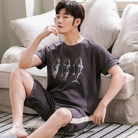 QWZNDZGR Summer New Knitted Cotton Short Sleeve Men Pajamas Sets Male Pajama Set Letter Pajama For Men Sleepwear Suit Homewear Size XXXXL
QWZNDZGR Summer New Knitted Cotton Short Sleeve Men Pajamas Sets Male Pajama Set Letter Pajama For Men Sleepwear Suit Homewear Size XXXXL