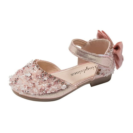 Rhinestone Soft-soled Shoes Sandals Footwear Gift for Kids Girls (Pink Size 28)