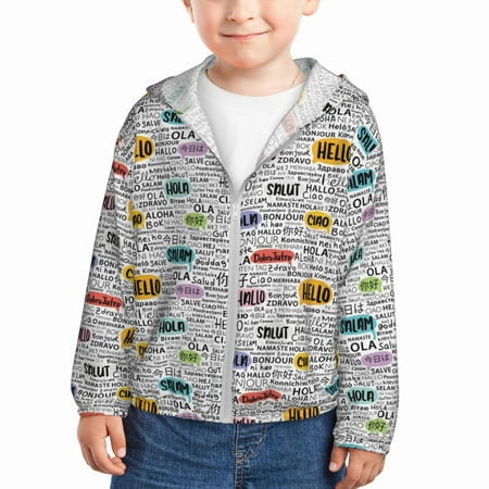 Vsdgher Hello Kids Sun Protection Hoodie with Zip Rash Guard Tops Children s Long Sleeve Sun Protection Clothing - 3 Years
Vsdgher Hello Kids Sun Protection Hoodie with Zip Rash Guard Tops Children s Long Sleeve Sun Protection Clothing - 3 Years