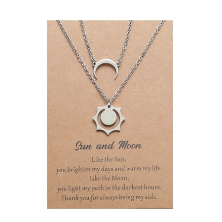 Whigetiy 2x Sun and Moon Charm Necklace Distance Matching Sun Moon Pendant Clavicle Chain Jewelry Gifts for Women Men Teen
Whigetiy 2x Sun and Moon Charm Necklace Distance Matching Sun Moon Pendant Clavicle Chain Jewelry Gifts for Women Men Teen
