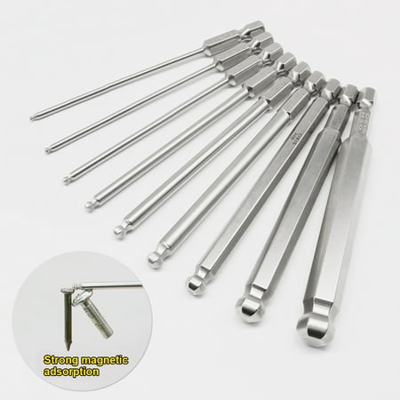 Farfi 9Pcs 50/75/100mm Magnetic Spherical Ball Head Hexagon Screwdriver Drill Bits Set
Farfi 9Pcs 50/75/100mm Magnetic Spherical Ball Head Hexagon Screwdriver Drill Bits Set