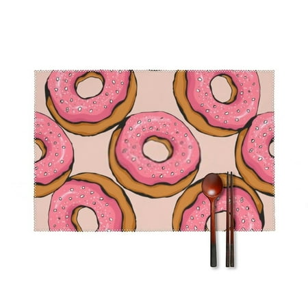 Donut Dinner Placemats Set of 4 Kitchen Table Placemats 18 * 12 Inches Place Mats Dining Tables Indoor for Kitchen Table Washable Decorations
Donut Dinner Placemats Set of 4 Kitchen Table Placemats 18 * 12 Inches Place Mats Dining Tables Indoor for Kitchen Table Washable Decorations