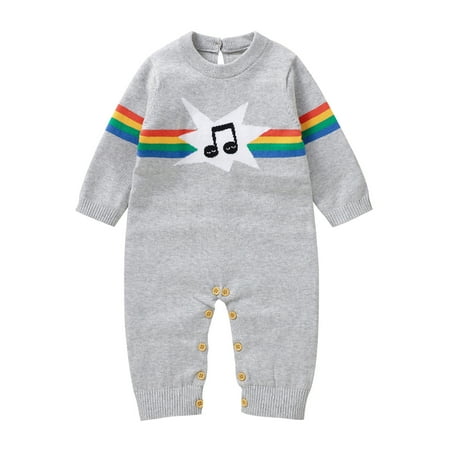 Baby Girl Romper Boys Girls Knit Striped Prints Cotton Long Sleeve Sweater Jumpsuit Clothes Girls Jumpsuits Grey 6 Months-12 Months
Baby Girl Romper Boys Girls Knit Striped Prints Cotton Long Sleeve Sweater Jumpsuit Clothes Girls Jumpsuits Grey 6 Months-12 Months