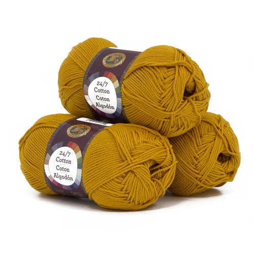Lion Brand Yarn 24-7 Cotton Classic Yarn, Pack of 3