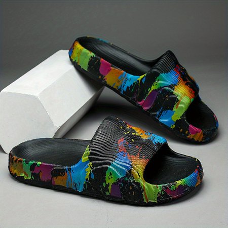 Color Splatter Slides Casual Lightweight Non Slip Slippers Open Toe Slip On Shoes For Indoor Outdoor Beach Shower Spring And Summer
Color Splatter Slides Casual Lightweight Non Slip Slippers Open Toe Slip On Shoes For Indoor Outdoor Beach Shower Spring And Summer
