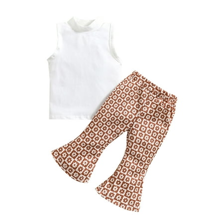 Sunisery Kids Toddler Girls Summer 2Pcs Outfit Sleeveless O Neck Vest Tops + Floral Flared Pants Clothes Sets White 18-24 Months
Sunisery Kids Toddler Girls Summer 2Pcs Outfit Sleeveless O Neck Vest Tops + Floral Flared Pants Clothes Sets White 18-24 Months