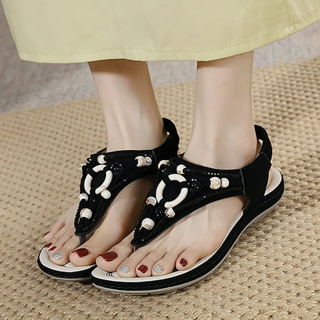 Aayomet Sandals for Women Summer Fashion Women Casual Open Toe Flat Rhinestone Comfortable Soft Bottom Breathable Elastic Band Black 6.5
Aayomet Sandals for Women Summer Fashion Women Casual Open Toe Flat Rhinestone Comfortable Soft Bottom Breathable Elastic Band Black 6.5