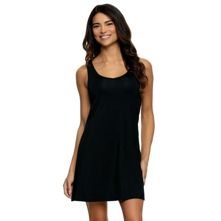 Felina | Modal Tank Chemise | Lounge | Casual | V-Neck (X-Large Black)