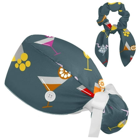 Working Cap with Buttons and Sweatband Scrub Hat Bouffant Caps with Scrunchie Cocktail Glass Wine Beer Tie Back Hats
Working Cap with Buttons and Sweatband Scrub Hat Bouffant Caps with Scrunchie Cocktail Glass Wine Beer Tie Back Hats