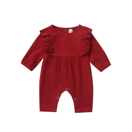 TheFound Newborn Infant Baby Girls Fall Clothes Long Sleeve Round Collar Romper Solid Casual Ruffle Jumpsuit Outfits
TheFound Newborn Infant Baby Girls Fall Clothes Long Sleeve Round Collar Romper Solid Casual Ruffle Jumpsuit Outfits