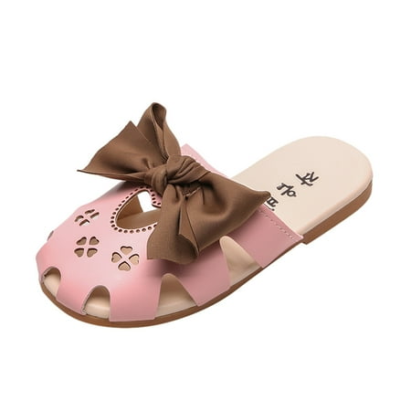Yinguo Flip Girl Flops Todder Slippers Bowknot Shoes Baby Beach Kids Casual Indoor Soft Baby Shoes Pink 32