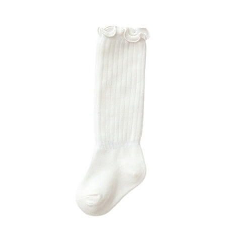 Binpure Baby Long Socks Monochrome Wooden Ear Side Hole Style Warm Stockings