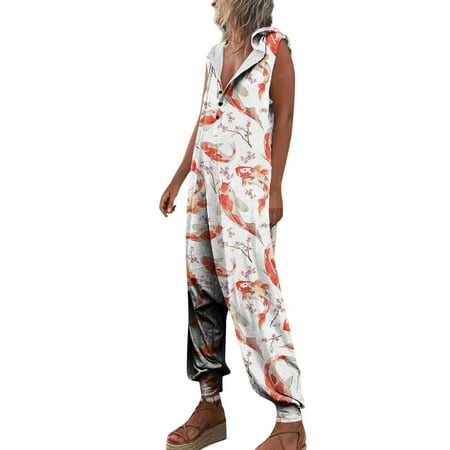 Jsezml Womens Fashion Print Jumpsuits Sleeveless V Neck Wide Leg Tank Rompers Casual Loose Fit Overalls for Summer
Jsezml Womens Fashion Print Jumpsuits Sleeveless V Neck Wide Leg Tank Rompers Casual Loose Fit Overalls for Summer