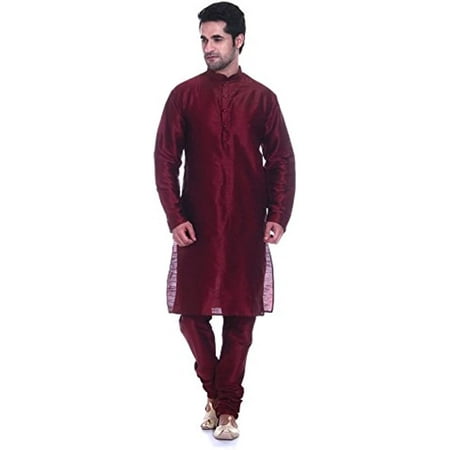 Royal Men s Pintuck Jacquard Silk Blend Kurta & Churidaar Set