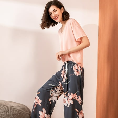 Breathable 2PCS Pajama Short Sleeve Printed Pijama Mujer Femme Loose Nightwear Suit Female Casual Homewear Pajama Set For Women
Breathable 2PCS Pajama Short Sleeve Printed Pijama Mujer Femme Loose Nightwear Suit Female Casual Homewear Pajama Set For Women