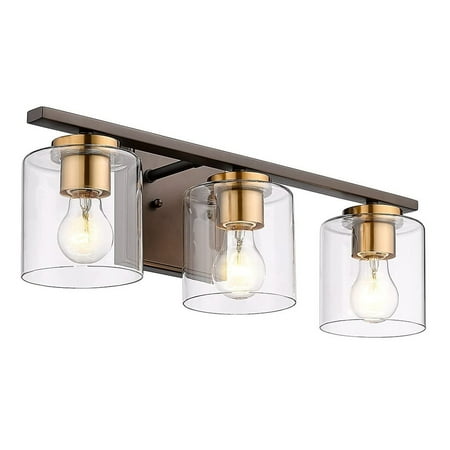 JAZAVA 3-Light Bathroom Vanity Light Fixtures Farmhouse Vanity Light with Clear Glass Shade Oil Rubbed Bronze and Gold Finish
JAZAVA 3-Light Bathroom Vanity Light Fixtures Farmhouse Vanity Light with Clear Glass Shade Oil Rubbed Bronze and Gold Finish