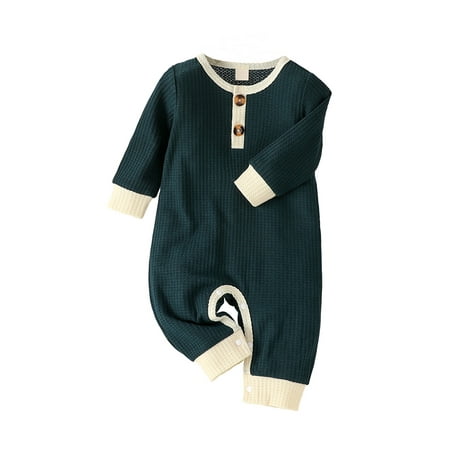 Binpure Baby Jumpsuit Splicing Color Henley Neck Long Sleeves Knitted Rompers with Buttons
Binpure Baby Jumpsuit Splicing Color Henley Neck Long Sleeves Knitted Rompers with Buttons
