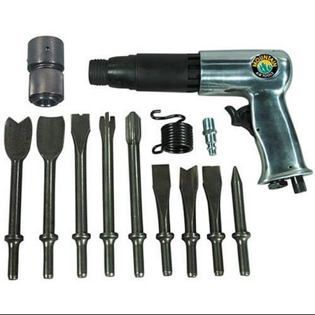 Mountain MTN7330 250mm Long Barrel Air Hammer With 9 Piece Chisel Set
