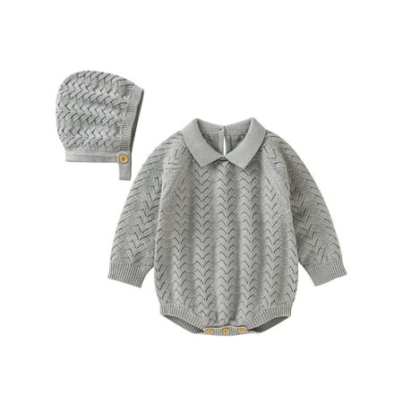 Canrulo 2PCS Newborn Infant Baby Girls Boys Solid Color Long Sleeve Lapel Knitted Romper Light Gray 3-6 Months 
Canrulo 2PCS Newborn Infant Baby Girls Boys Solid Color Long Sleeve Lapel Knitted Romper Light Gray 3-6 Months