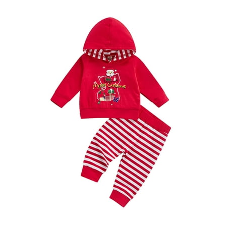 Ehfomius Toddler Baby 2Pcs Kids Christmas Outfit Hooded Long Sleeve Sweatshirt + Elastic Waist Stripe Pants for 3-24 Months Boys Girls
Ehfomius Toddler Baby 2Pcs Kids Christmas Outfit Hooded Long Sleeve Sweatshirt + Elastic Waist Stripe Pants for 3-24 Months Boys Girls