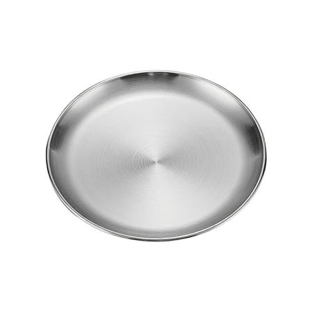 Augper Stainless Steel Thickened Barbecue Plates Disc Cake Plates Western Dessert Plates