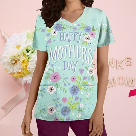 wo-fusoul Summer Savings Clearance! Womens Scrubs Tops Plus Size Short-Sleeve Nursing Uniform Crew Neck Working Uniform w/Pockets Mother S Day Shirts
wo-fusoul Summer Savings Clearance! Womens Scrubs Tops Plus Size Short-Sleeve Nursing Uniform Crew Neck Working Uniform w/Pockets Mother S Day Shirts
