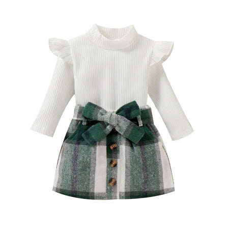 Toddler Girls Clothing Sets Baby Girls Cute Ruffles Solid Color Knitted Long Sleeve Autumn Winter Warm Round-Neck Blouses Plaid Bow Short Dress Children s Fashion Two-Piece Skirts Suit
Toddler Girls Clothing Sets Baby Girls Cute Ruffles Solid Color Knitted Long Sleeve Autumn Winter Warm Round-Neck Blouses Plaid Bow Short Dress Children s Fashion Two-Piece Skirts Suit