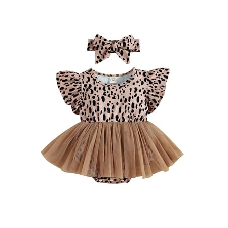 Sunisery 2Pcs Toddler Baby Girls Summer Outfits Leopard Print Tulle Flying-Sleeve One Piece Romper + Hairband Brown 9-12 Months
Sunisery 2Pcs Toddler Baby Girls Summer Outfits Leopard Print Tulle Flying-Sleeve One Piece Romper + Hairband Brown 9-12 Months