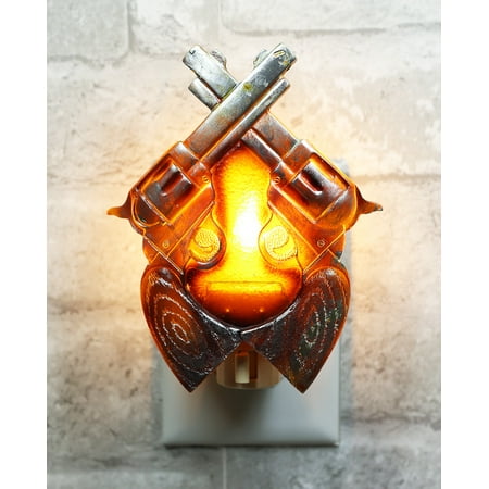 Rustic Western Cowboy Dual Crossed Six Shooter Guns Wall Plug In LED Night Light
Rustic Western Cowboy Dual Crossed Six Shooter Guns Wall Plug In LED Night Light