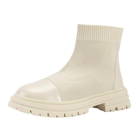 LBECLEY Women Boots Flat Ladies British Style Solid Color Stretch Knit Round Toe Platform Fashion Short Boots Hot Boots Womens Boots Beige 39
LBECLEY Women Boots Flat Ladies British Style Solid Color Stretch Knit Round Toe Platform Fashion Short Boots Hot Boots Womens Boots Beige 39