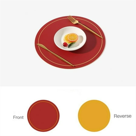 Round Placemats - Vinyl Flexible Placemats for Dining and Kitchen Table Easy to Clean 13.2x13.2 - Set of 4
Round Placemats - Vinyl Flexible Placemats for Dining and Kitchen Table Easy to Clean 13.2x13.2 - Set of 4