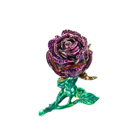 Three Dimensional Alloy Magnet Rose Flower Inlaid Diamond Confession Proposal