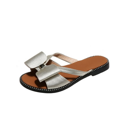 Crocowalk Women s Sandal Slip On Flat Sandals Beach Slides Ladies Slippers Indoor Outdoor Anti Skid Bowknot Silver 8.5
Crocowalk Women s Sandal Slip On Flat Sandals Beach Slides Ladies Slippers Indoor Outdoor Anti Skid Bowknot Silver 8.5