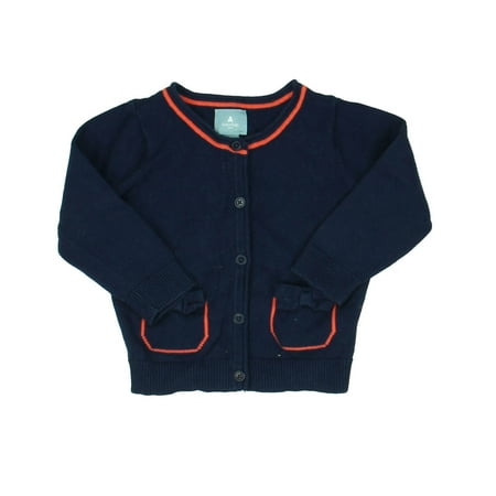 Pre-owned Gap Girls Blue | Orange Cardigan size: 6-12 Months