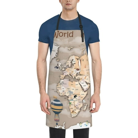 Lukts World Map With Animals Pattern Kitchen Cooking Aprons Adjustable Bib Soft Chef Apron with 2 Pockets for Men Women
Lukts World Map With Animals Pattern Kitchen Cooking Aprons Adjustable Bib Soft Chef Apron with 2 Pockets for Men Women