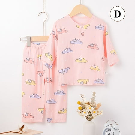 Boys Girls Summer Pajamas Set Children Cotton Sleepwear Round Neck Mid Sleeves
Boys Girls Summer Pajamas Set Children Cotton Sleepwear Round Neck Mid Sleeves