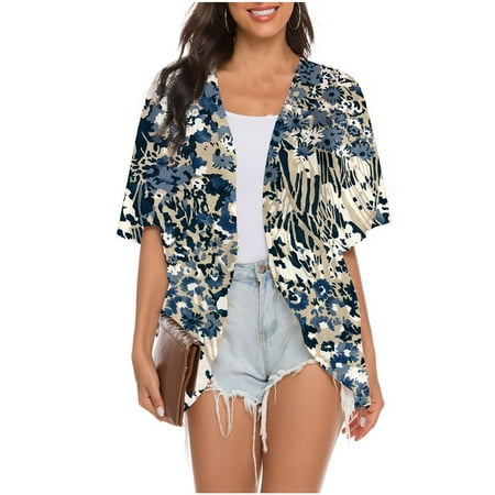 NECHOLOGY Long Sleeve Summer Shirt Tops Print Outwear Blouse Women Chiffon Shawl Loose Cardigan Beach Short Sleeve Scrub Jackets Shirt Blue Medium
NECHOLOGY Long Sleeve Summer Shirt Tops Print Outwear Blouse Women Chiffon Shawl Loose Cardigan Beach Short Sleeve Scrub Jackets Shirt Blue Medium