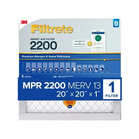 Filtrete Smart 20x20x1 MERV 13 Premium Allergen Home Pollutants HVAC Air and Furnace Filter 2200 MPR 1 Filter
Filtrete Smart 20x20x1 MERV 13 Premium Allergen Home Pollutants HVAC Air and Furnace Filter 2200 MPR 1 Filter