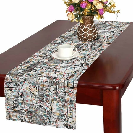 MKHERT Abstract Art Table Runner Watercolor Painting Table Cloth Runner for Wedding Party Banquet Decoration 16x72 inch
MKHERT Abstract Art Table Runner Watercolor Painting Table Cloth Runner for Wedding Party Banquet Decoration 16x72 inch