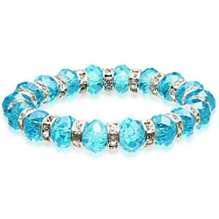 Alexander Kalifano BLUE-BGG-28 Gorgeous Glass Bracelet - Aqua Marine
