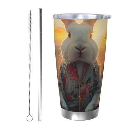 Gaeub Flower Meditating Rabbit Print 20-Ounce Stainless Steel Car Cup Tumblers Cups with Lids and Straw Coffee Cups for Adults Kids Home Car Office School Travel Party-Straw Two-piece Set
Gaeub Flower Meditating Rabbit Print 20-Ounce Stainless Steel Car Cup Tumblers Cups with Lids and Straw Coffee Cups for Adults Kids Home Car Office School Travel Party-Straw Two-piece Set