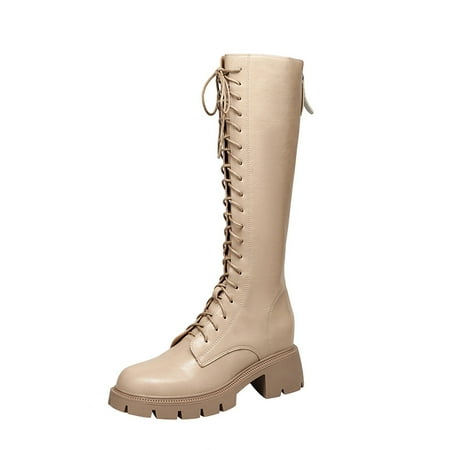 Women‘s Round Toe And Lace Up Combat Boots Fleece Liner Thigh High Boots Thick Bottom Back Zipper Shoes Women‘s Footwear
Women‘s Round Toe And Lace Up Combat Boots Fleece Liner Thigh High Boots Thick Bottom Back Zipper Shoes Women‘s Footwear