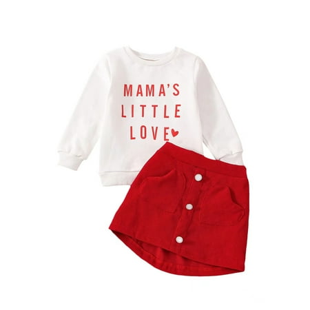 xingqing Valentines Day Outfit for Toddler Girl Mamas Little Love Long Sleeve Sweatshirt Heart Pocket Corduroy Skirt Set Red 3-4 Years
xingqing Valentines Day Outfit for Toddler Girl Mamas Little Love Long Sleeve Sweatshirt Heart Pocket Corduroy Skirt Set Red 3-4 Years