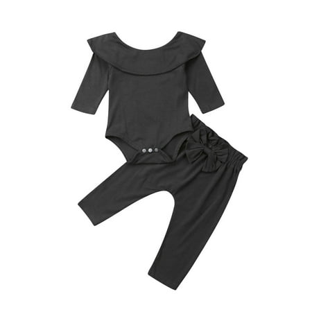 Newborn Girl 2Pcs Clothes Suit Solid Color Bow Ruffles Long Sleeve Romper and High Waist Long Pant
Newborn Girl 2Pcs Clothes Suit Solid Color Bow Ruffles Long Sleeve Romper and High Waist Long Pant