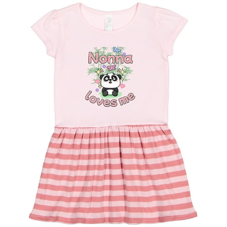 Inktastic Nonna Loves Me Panda Gift Toddler Girl Dress