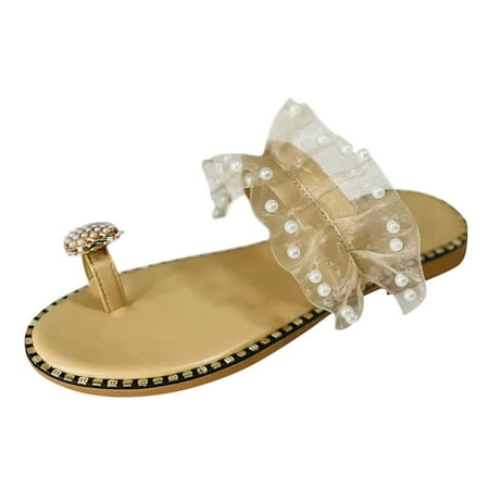Womens Sandals Sandals for Women Pearl Casual Slippers Ladies Sandals Fashion Slippers Flat Shoes Bohemian Style Beach Shoes Women S Sandals Pu Beige 39
Womens Sandals Sandals for Women Pearl Casual Slippers Ladies Sandals Fashion Slippers Flat Shoes Bohemian Style Beach Shoes Women S Sandals Pu Beige 39