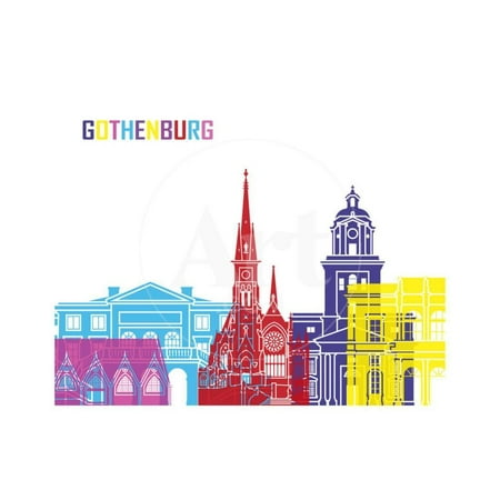 Gothenburg Skyline Pop Print Wall Art By paulrommer